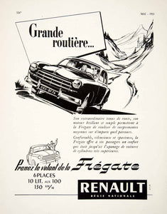 1953 Ad Renault Fregate Regie Nationale Car Auto French Automobile VEN8
