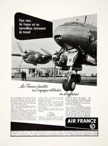 1953 Ad Air France Airline Aeroplane Airplane Airway Engine Travel Flight VEN8