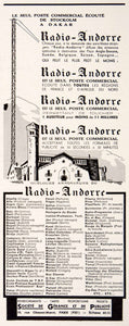 1948 Ad Radio Andorre Antenna French Station Societe Gerance Publicite VEN8