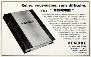 1953 Ad Vendre 6 Rue De L'Isly Paris French Acle Binder Stationary Office VEN8