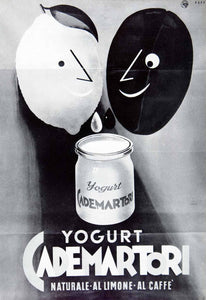 1954 Print Yoghurt Yogurt Cademartori Lemon Coffee Advertisement Italian VEN8