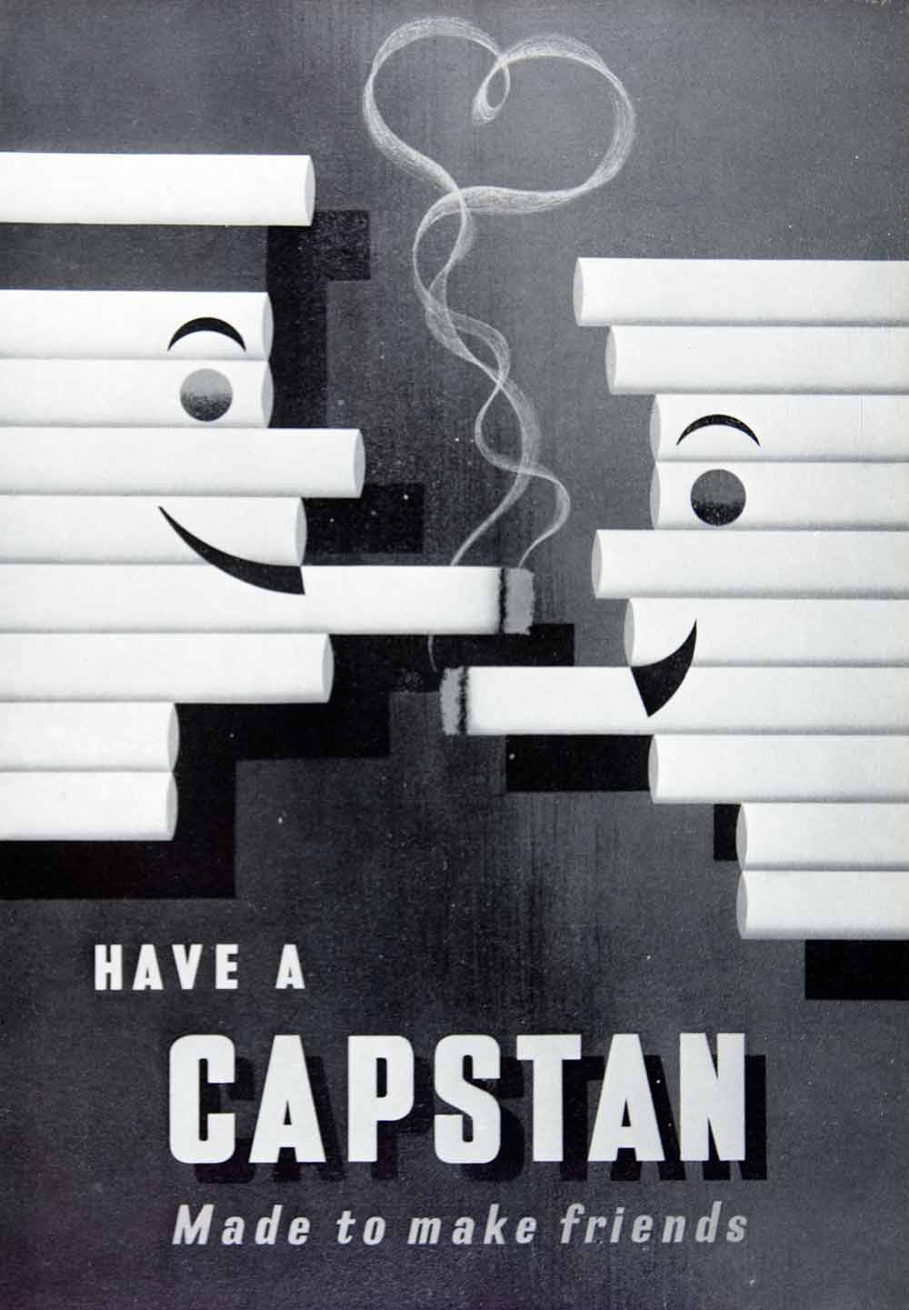 1954 Print Capstan Cigarette Love Smoking English Advertisement Smoke VEN8