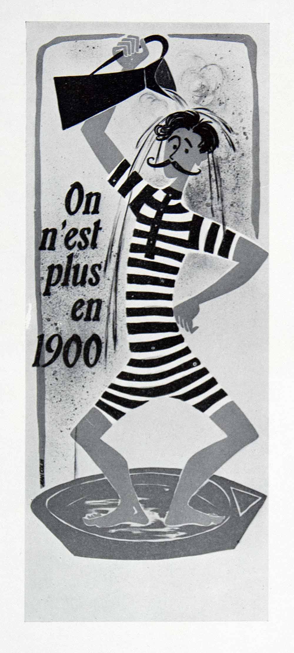 1954 Print Jean Colin French Advertisement Victorian Hot Water Electricity VEN8