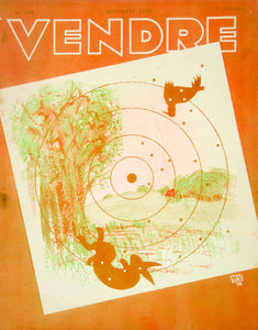 1938 Cover Vendre French Magazine Chas Bore Art Rabbit Bird Target Shooting VEN9