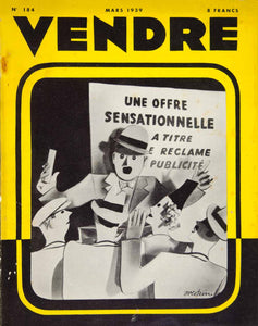 1939 Cover Vendre French Magazine Jean Arestein Art Deco Graphic Design VEN9