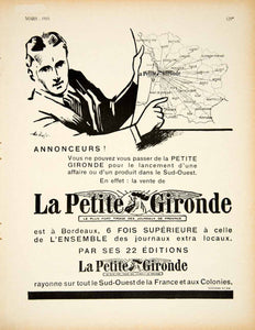 1935 Ad Vintage La Petite Gironde French Daily Newspaper Journal France VEN9