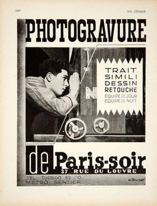 1935 Ad French Photogravure Printing Paris-Soir 37 Rue du Louve Paris VEN9