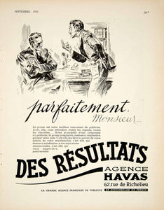 1935 Ad French Agence Havas 62 Rue de Richelieu Paris Advertising Agency VEN9