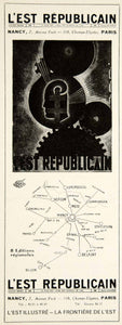 1935 Ad Vintage French Art Deco L'Est Republicain Newspaper Nancy France VEN9