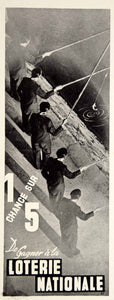 1939 Ad Vintage Loterie Nationale French National Lottery Fishermen Fishing VEN9