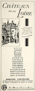 1939 Ad French National Railway SNCF Travel Chateaux Loire France Railroad VEN9