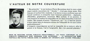 1958 Cover Vendre French Magazine Pierre Ducordeau Art European Market VENA1
