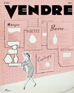 1958 Cover Vendre French Magazine Micha Art Artist Shopper Advertising VENA1