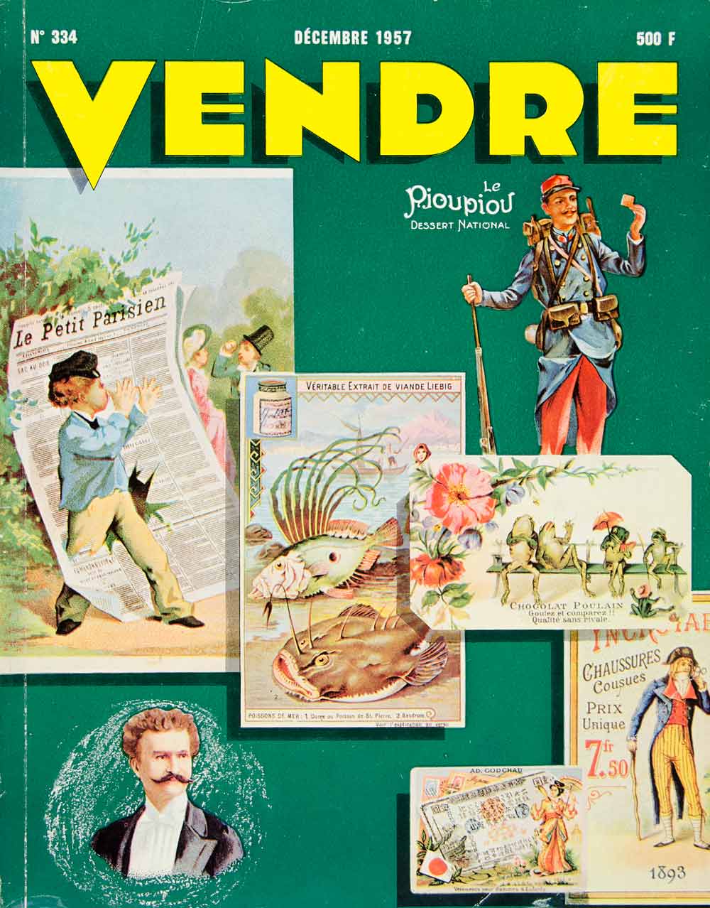 1957 Cover Vendre French Magazine Vintage Advertising Pioupiou Soldier VENA1