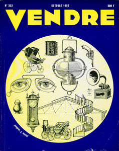 1957 Cover Vendre French Magazine Jacques J. Morel Art Vintage Collage VENA1