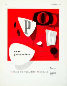 1958 Ad Vintage Office de Publicite Generale French Advertising Agency OPG VENA1