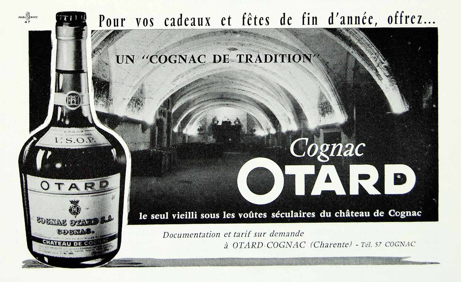 1958 Ad Vintage French Cognac Otard Brandy Chateau Cellar Alcohol Liquor VENA1