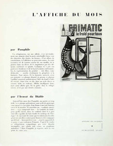 1958 Article French Advertising Frimatic Refrigerator Ad Poster Art Seal VENA1