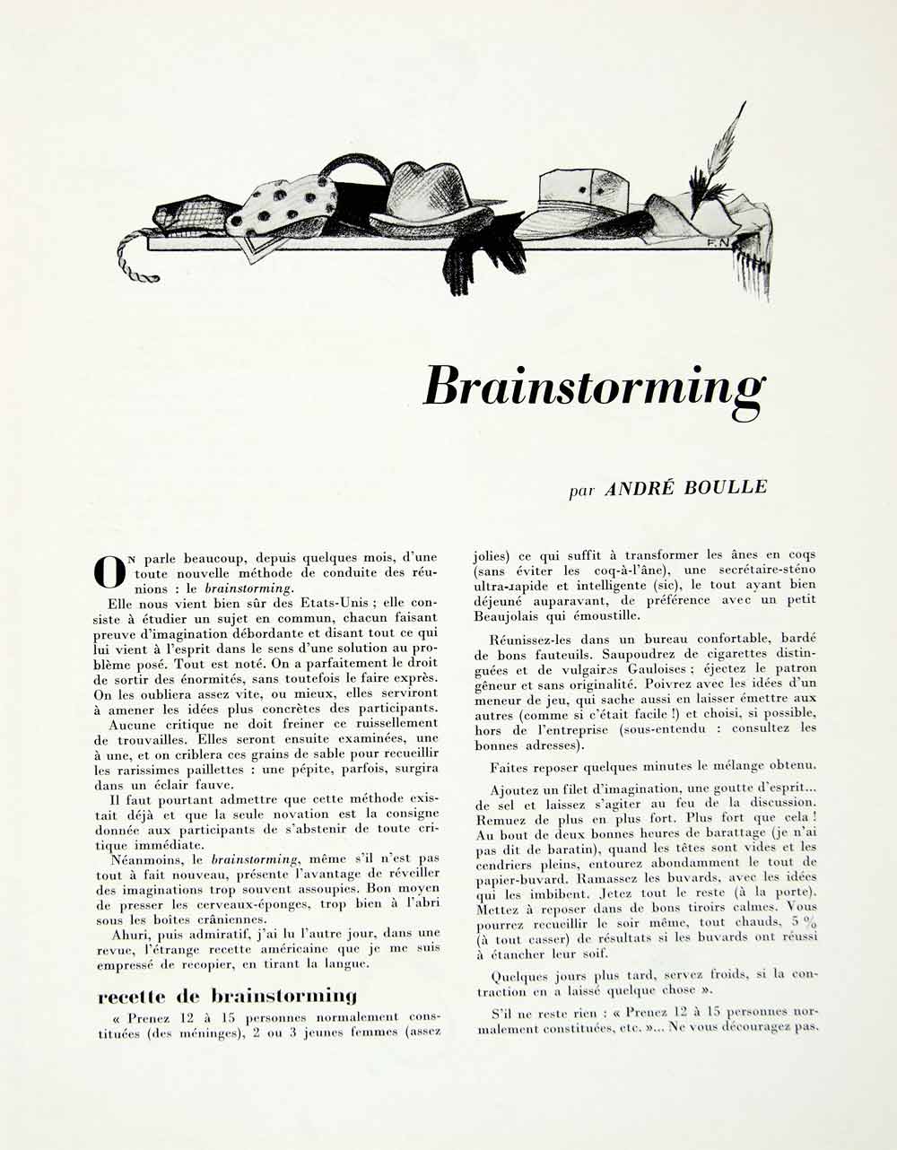1958 Article French Brainstorming Group Discussion Technique Problem Solve VENA1