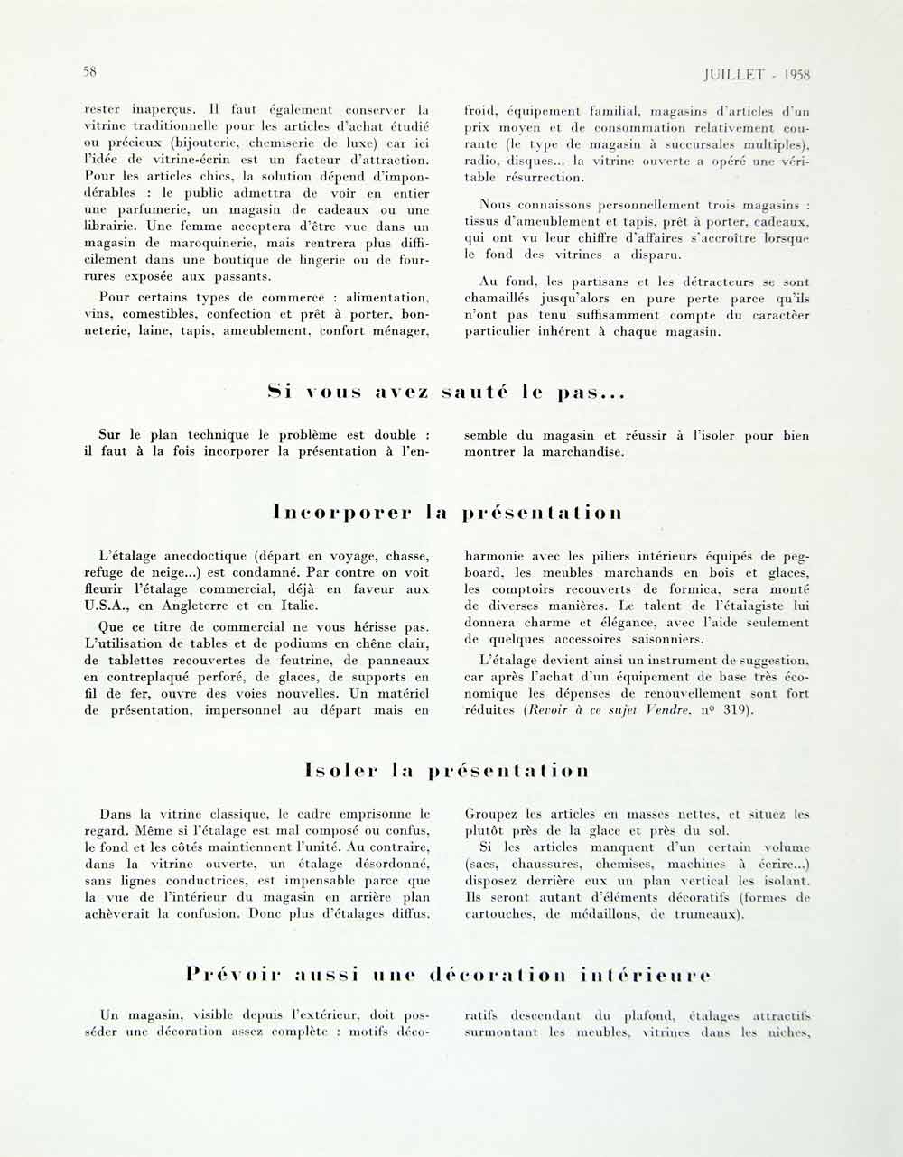 1958 Article French Advertising Window Displays Showcase Vitrine Etalage VENA1