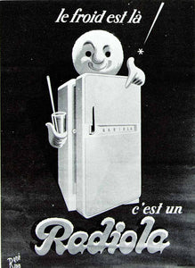 1957 Print Rene Ravo Art French Advertising Poster Refrigerateurs Radi ...