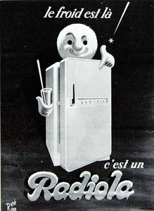 1957 Print Rene Ravo Art French Advertising Poster Refrigerateurs Radiola VENA1