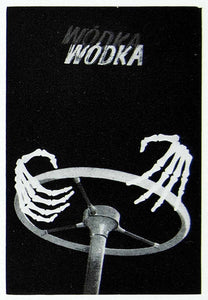 1957 Print Polish Advertising Poster Art Alcoholism Skeleton Hands Driving VENA1