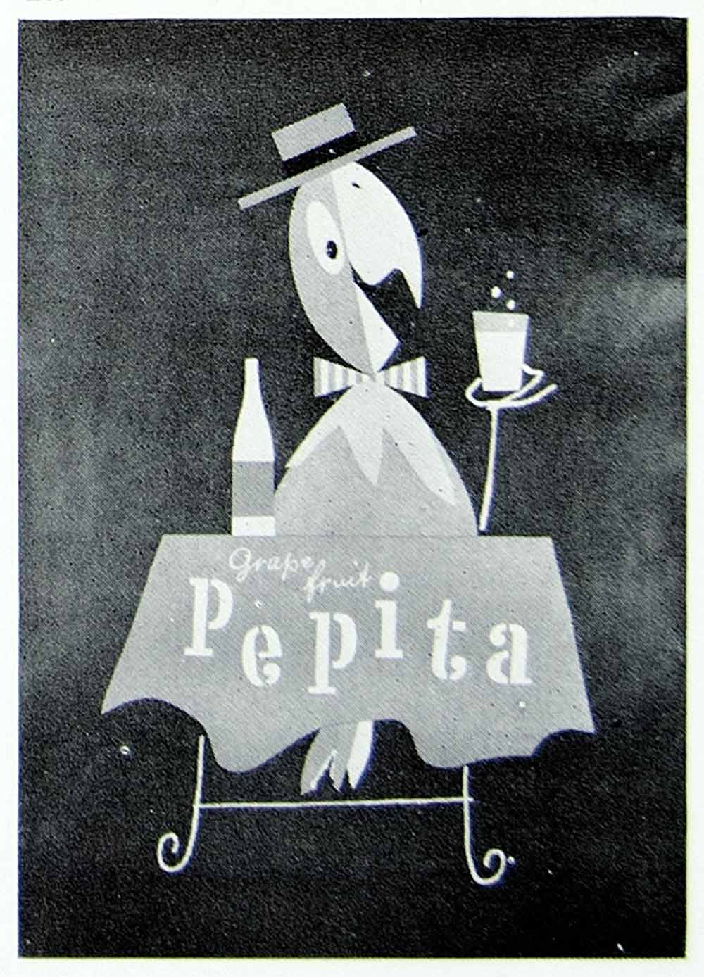 1957 Print Herbert Leupin Advertising Poster Pepita Grapefruit Juice Soda VENA1