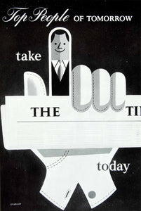 1958 Print Tom Eckersley Art Advertising Poster The Times Newspaper Ad VENA1
