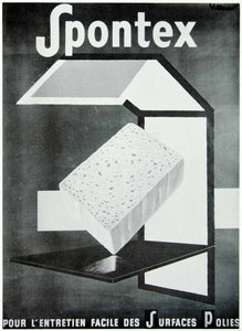 1958 Print Advertising Poster Spontex Sponges Villemot Art Graphic Design VENA1