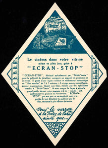 1926 Lithograph Ecran-Stop French Advert Alterna-Stop Multi Vente 50 Rue VENA2