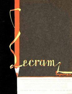 1930 Lithograph Ad Lecram Imprimeur 26 Rue D'Hautpoul Indelible French VENA2