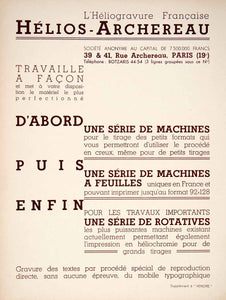 1935 Rotogravure Ad Gravure Navarre Helios-Archereau Printing Clothing VENA2