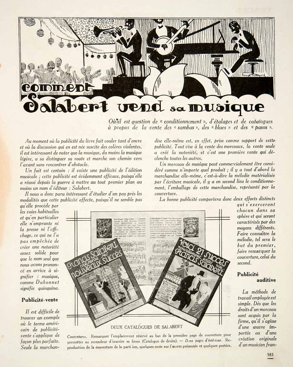 1924 Article Francis Salabert Sheet Music Advertising Band Piano Marketing VENA2