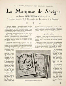 1924 Article Marquise Sevigne Etienne Debuisson History Advertising VENA2