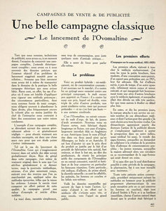 1926 Article Ovomaltine Jean Neuilly Campaign 58 Rue Charonne Ovaltine VENA2