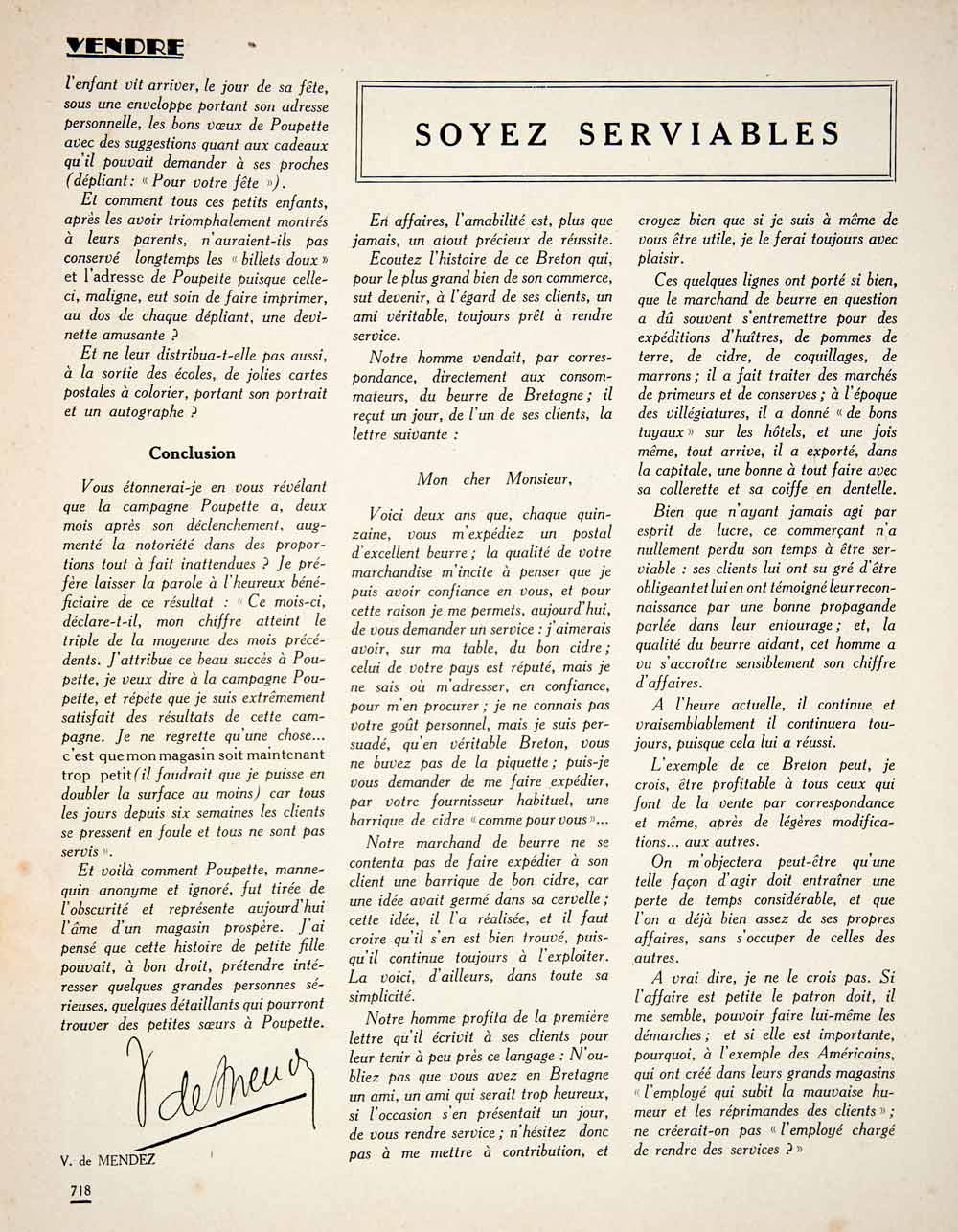 1924 Article Histoire Poupette Mannequin Victor Mendez Paris-Baby French VENA2