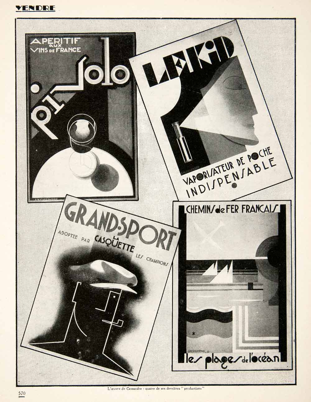 1925 Article Cassandre French Advertising Garres Aero-Club Pivolo Lekid VENA2