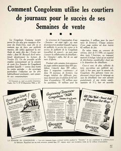 1926 Article Congoleum French Advertising Bernard Avril Fernand Marteau VENA2