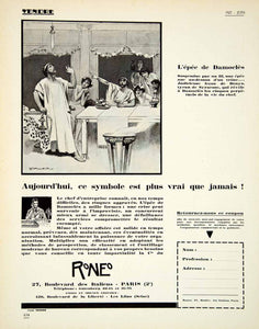 1927 Ad Damocles Sword Roneo 27 Blvd Italiens Paris Office Furniture VENA3
