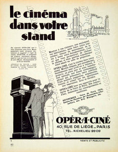 1927 Lithograph Ad Opera-Cine 40 Rue Liege Advertising Gimmick Paris Fair VENA3