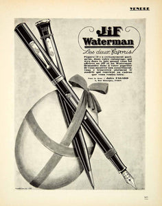 1927 Advert JiF Mechanical Pencil Waterman Fountain Pen Jules Fagard VENA3