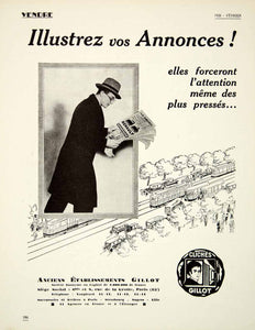 1928 Ad Cliches Gillot Printing Press Renault Tram 8 Rue Grotte Paris VENA3