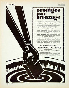 1928 Lithograph Advert Ennemond Preynat Metalwork Gilding French Forge VENA3