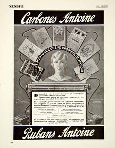 1928 Advert Antoine Typewriter Ink Ribbon Carbon Paper Secretary Mercure VENA3