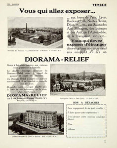 1928 Ad Diorama-Relief 1 Rue Basse-des-Carmes Paris Hotel Biarritx Golf VENA3