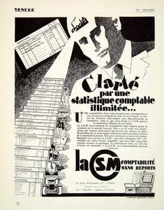 1927 Ad CSM Accounting Calculation Machine 31 Faubourg Poissonniere Paris VENA3