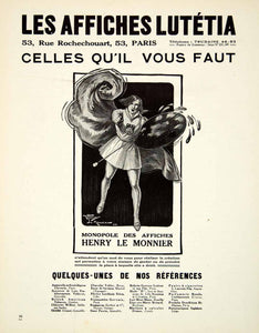 1926 Ad Lutetia Advertising Agency Henry Le Monnier 53 Rue Rochechouart VENA3