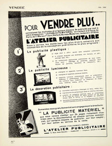 1930 Ad L'Atelier Publicitaire 5 Rue Jean-Daudin Paris Advertising Agency VENA3