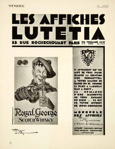 1930 Ad Royal George Scotch Whiskey Henry Le Monnier Lutetia Advertising VENA3